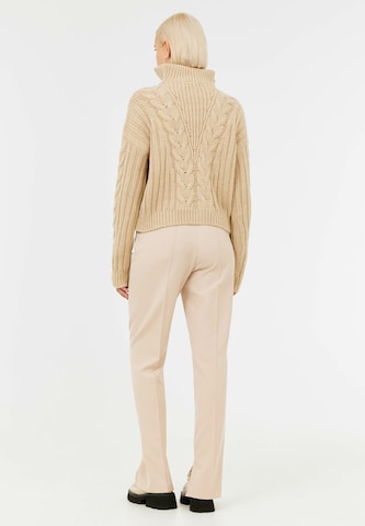 TOPTOP STUDIO Sweater Stehkragenpullover in Beige