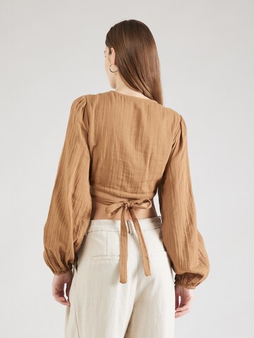 PIECES Bluse 'PCASTINA' in Braun
