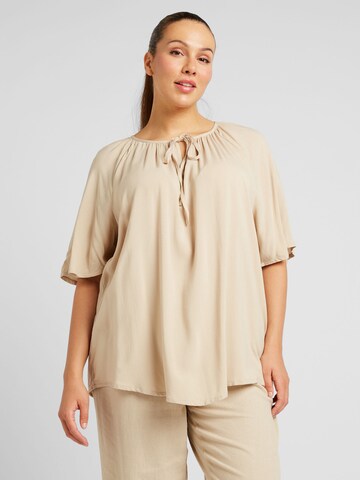 ONLY Carmakoma Blouse 'ERINNA' in Beige: voorkant