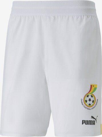 PUMA Regular Workout Pants 'Ghana 22/23' in White: front