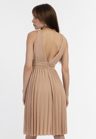 faina Cocktail Dress in Beige