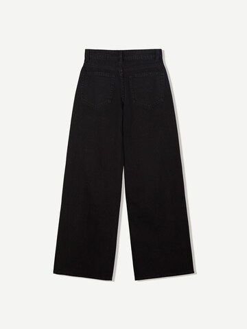 Wide leg Jeans de la Bershka pe negru