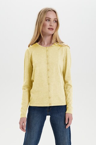 SAINT TROPEZ Knit Cardigan 'Mila' in Yellow: front