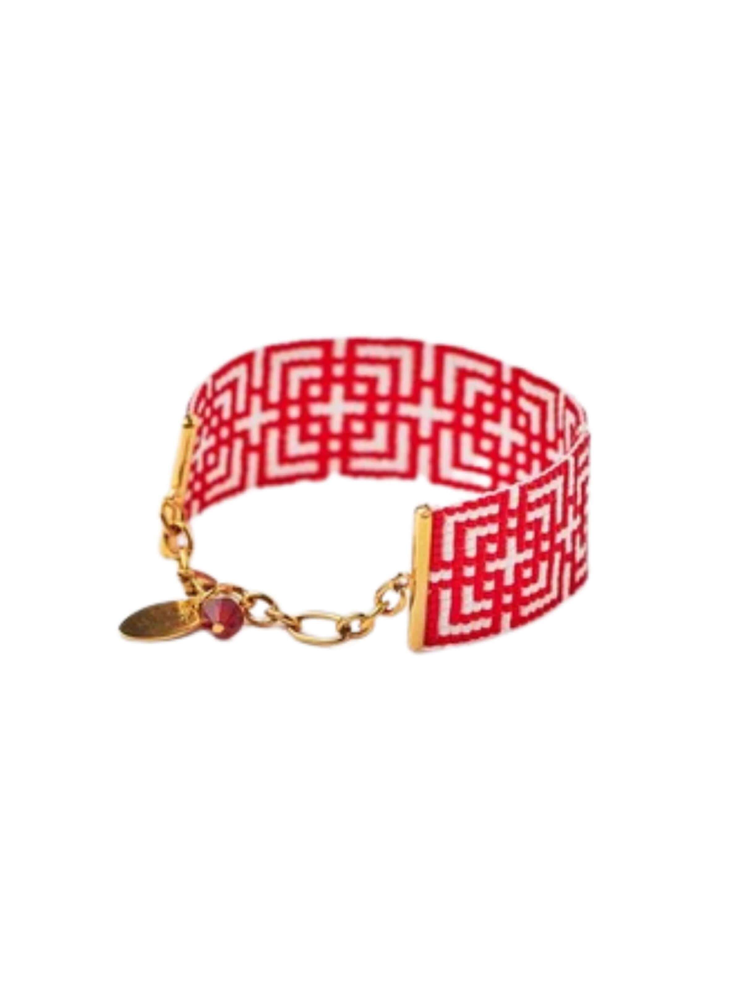 Bracelet 'Red Labyrinth Miyuki' THE GEM STORIES JEWELRY en rouge