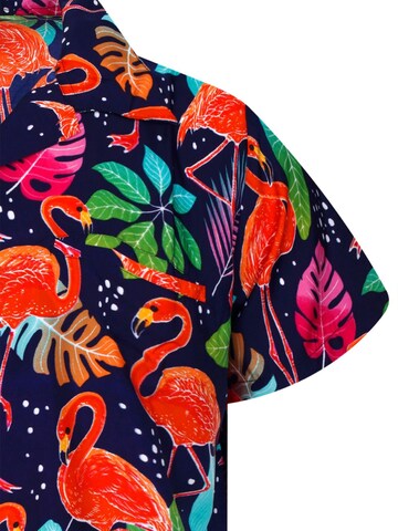 Maglietta 'Funky Flamingos' di King Kameha in blu