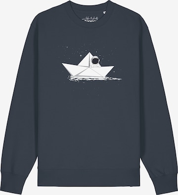 Watapparel Sweatshirt 'Astronaut In Paper Boat' in Grijs: voorkant