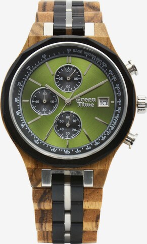 GreenTime Analog Watch in Brown: front