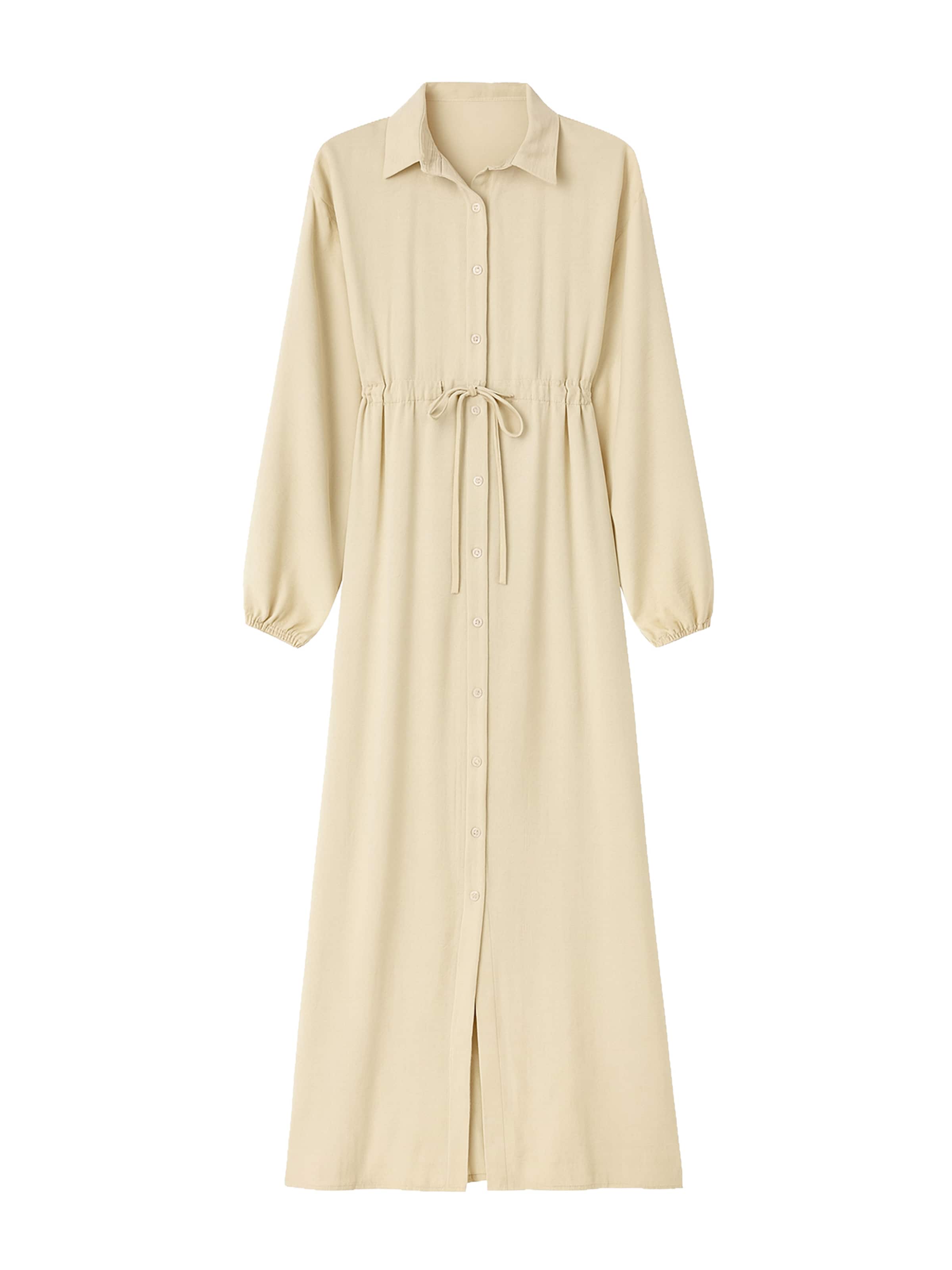 Robe-chemise Elara en beige : devant
