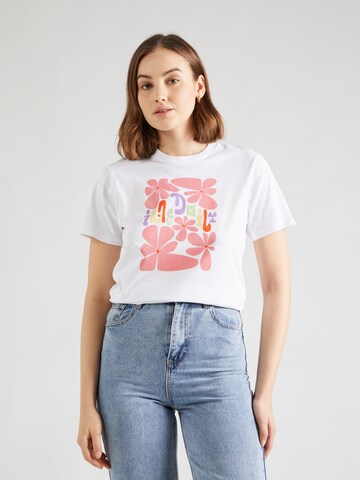 Iriedaily T-shirt 'De La Fleur' i vit: framsida