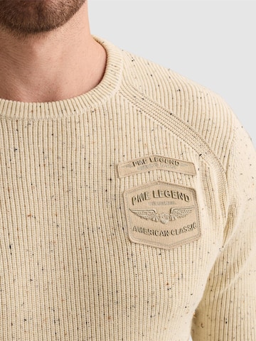 PME Legend Trui 'Pullover in a cotton blend with badges' in Wit