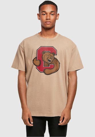 T-Shirt 'Cornell University - Bear' Merchcode en beige : devant