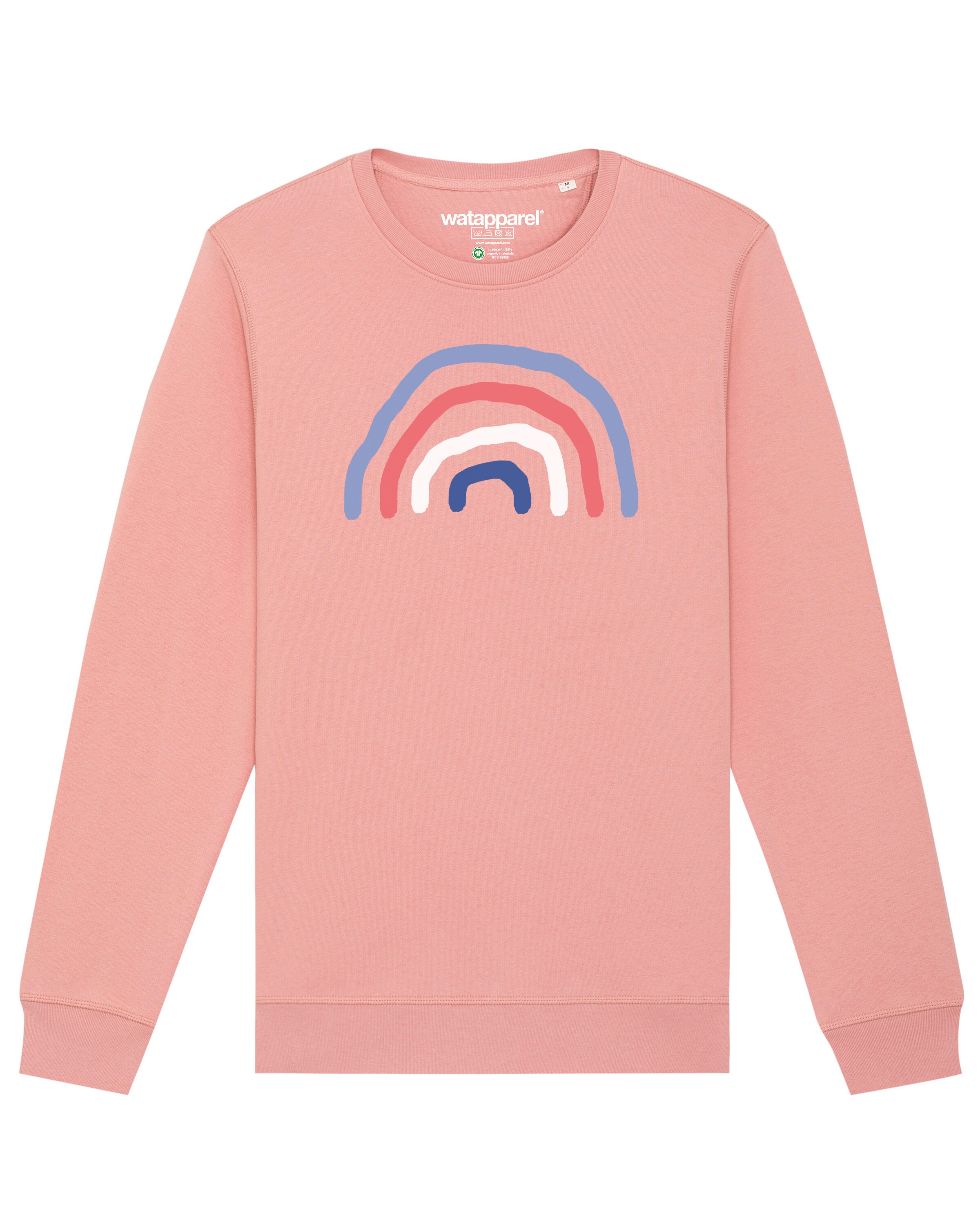Sweat-shirt 'Regenbogen' Watapparel en rose : devant