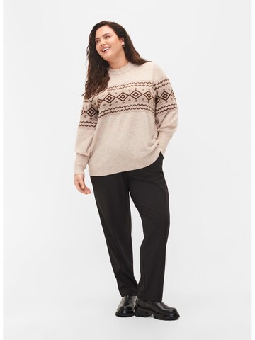 Zizzi Sweater 'Mnordic New' in Beige