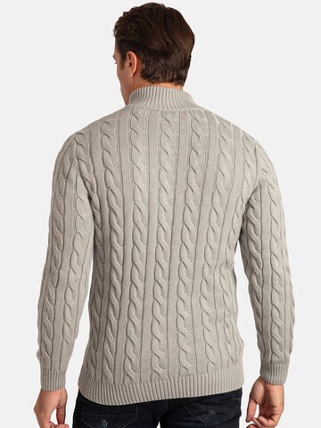 Williot Hair Braid Pattern Half Zip Soft Touch pullover in Grau