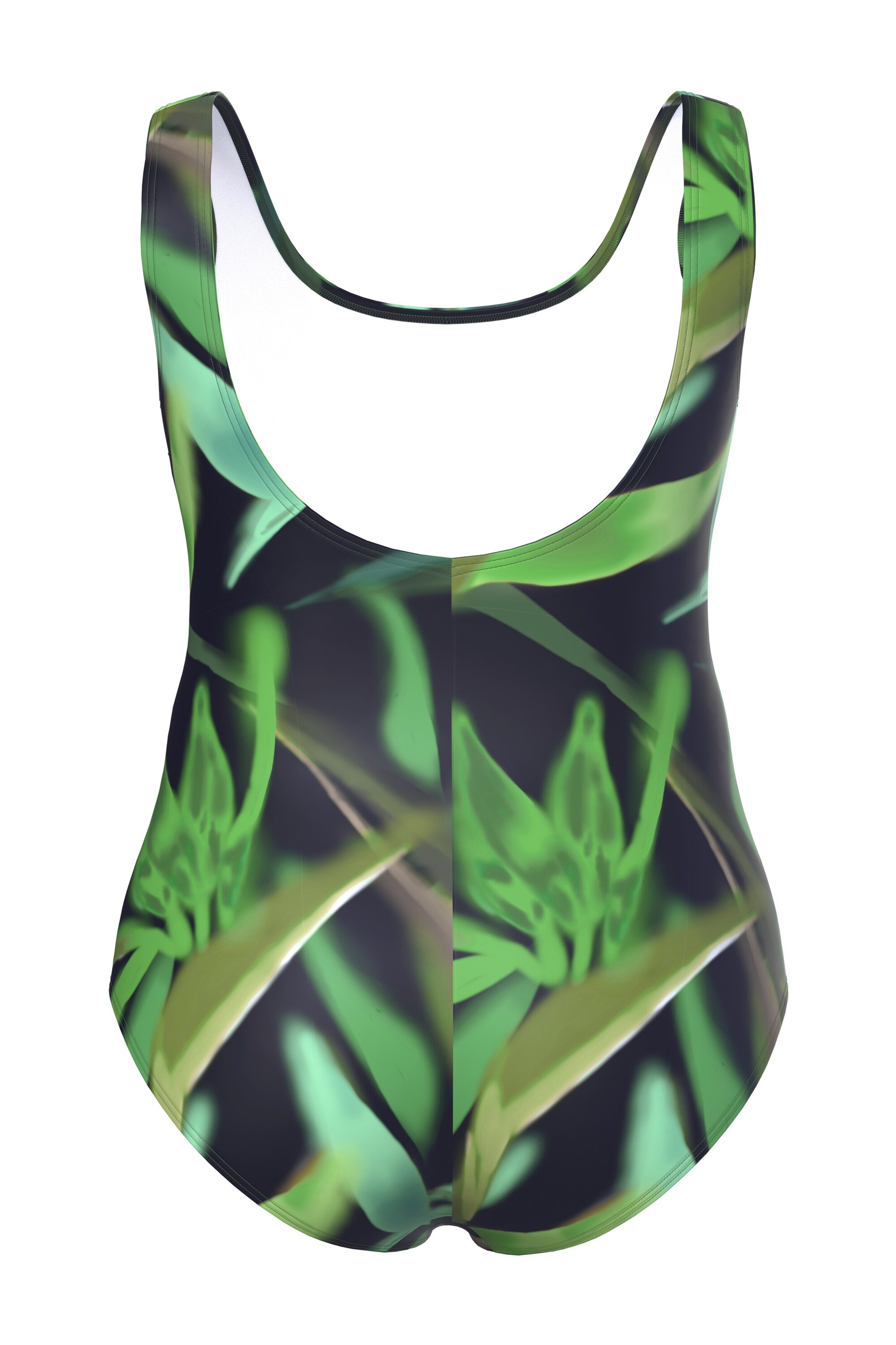 Ulla Popken T-Shirt Badeanzug in Grün