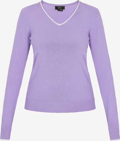 Megztinis iš faina, spalva – levandų spalva / balta, Prekių apžvalga