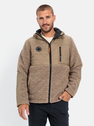 CAMEL ACTIVE Fleecejacke im Materialmix in Braun: Vorderseite