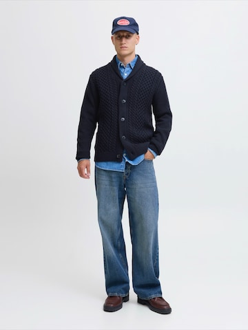 JACK & JONES Knit cardigan 'JJPAUL' in Blue
