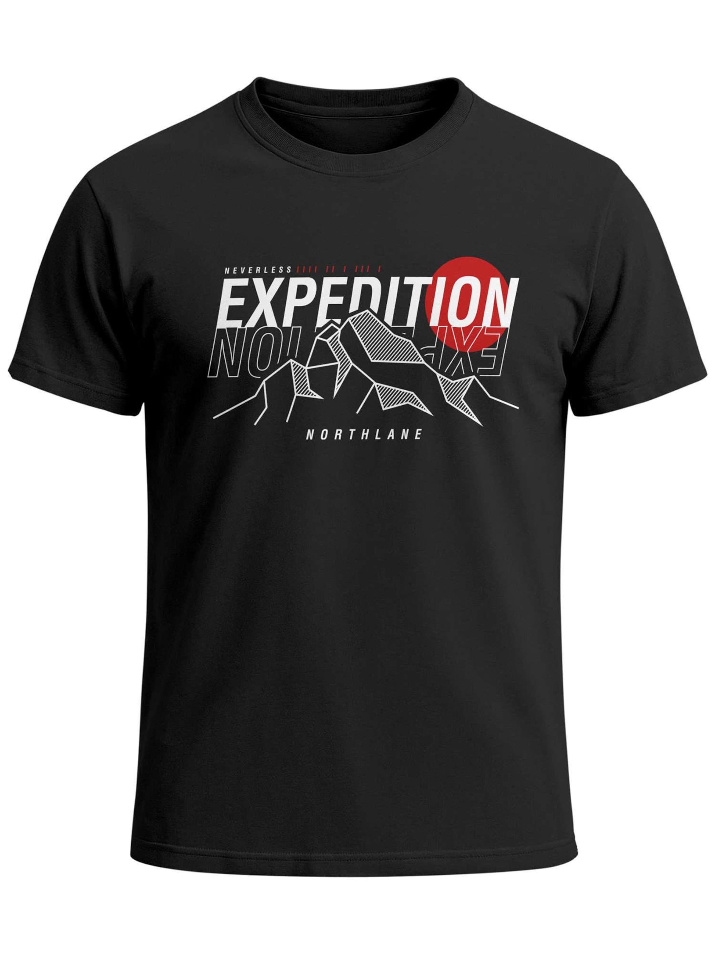 Neverless Shirt 'Expedition Northlane'‌‌‌‌‌ in Schwarz: Vorderseite