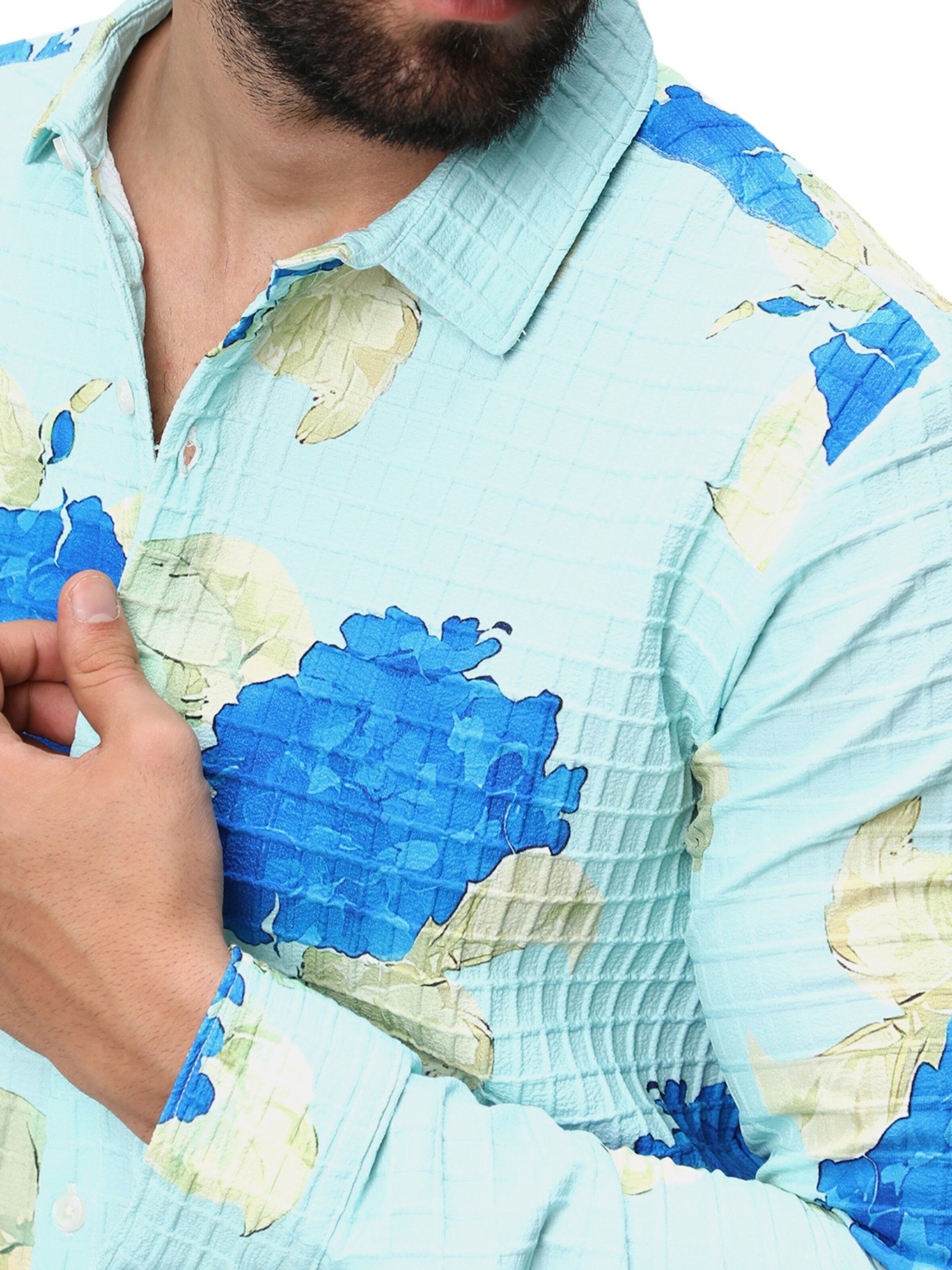 Coupe regular Chemise ' Hector ' Campus Sutra en bleu