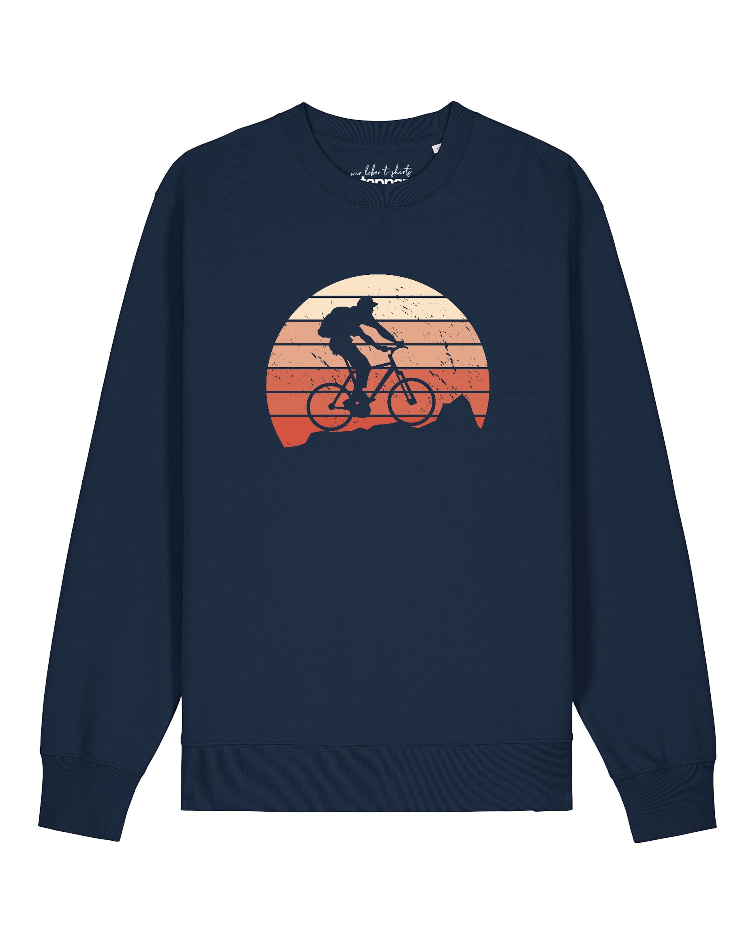 Watapparel Sweatshirt 'Mountainbike Silhouette' in Blue: front