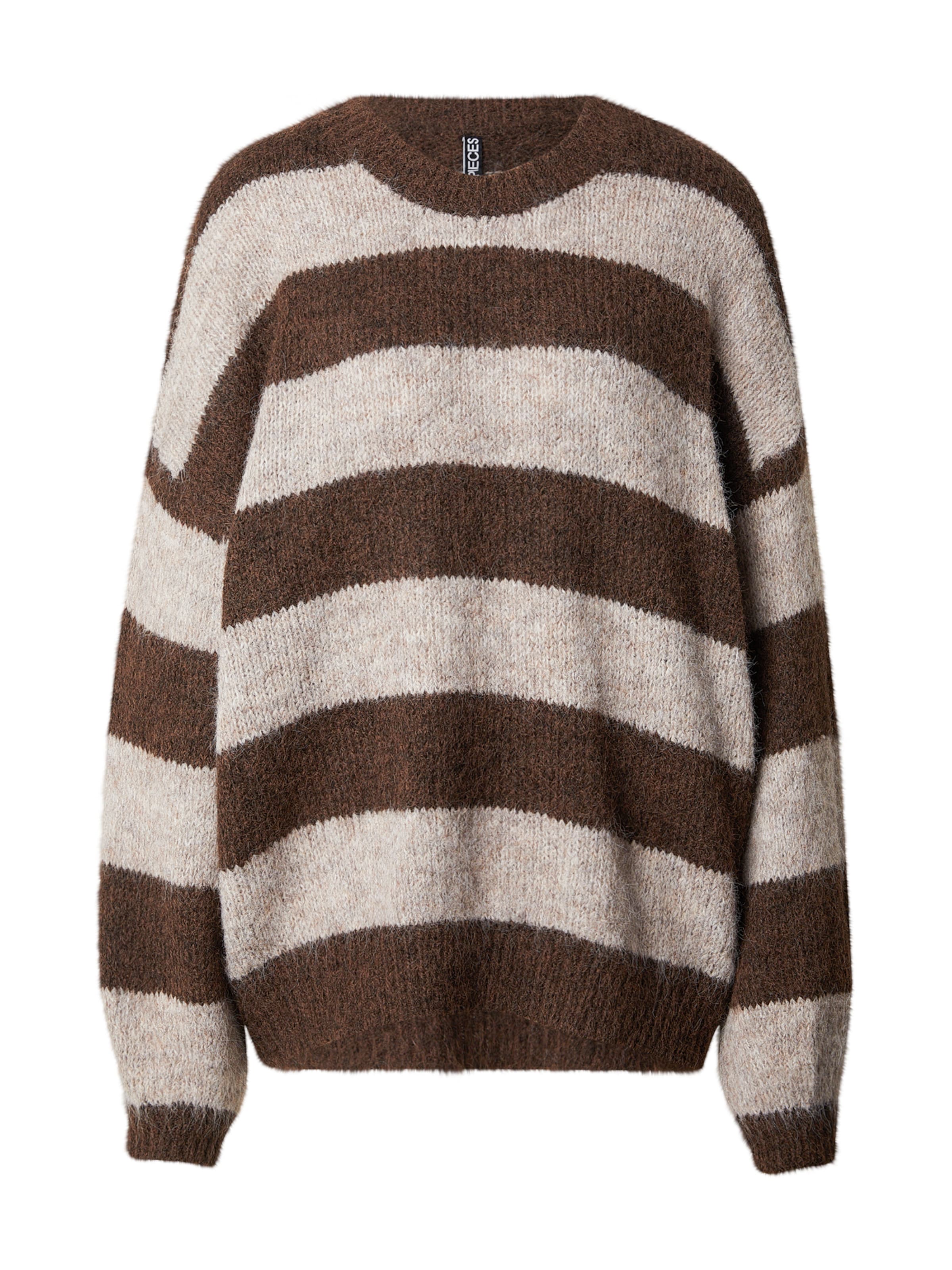 PIECES Pull-over 'PCRASMINE' en cappuccino / brun foncé, Vue avec produit