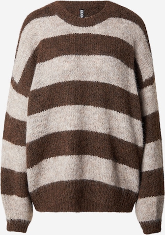 Pullover 'PCRASMINE' di PIECES in marrone: frontale