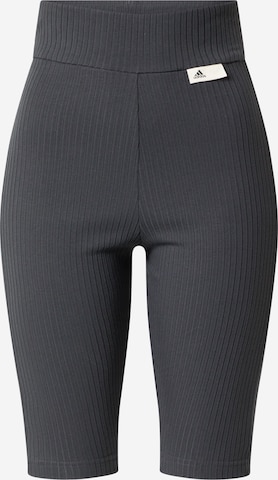 ADIDAS SPORTSWEAR Workout Pants 'Studio Lounge Ribbed' in Grey: front