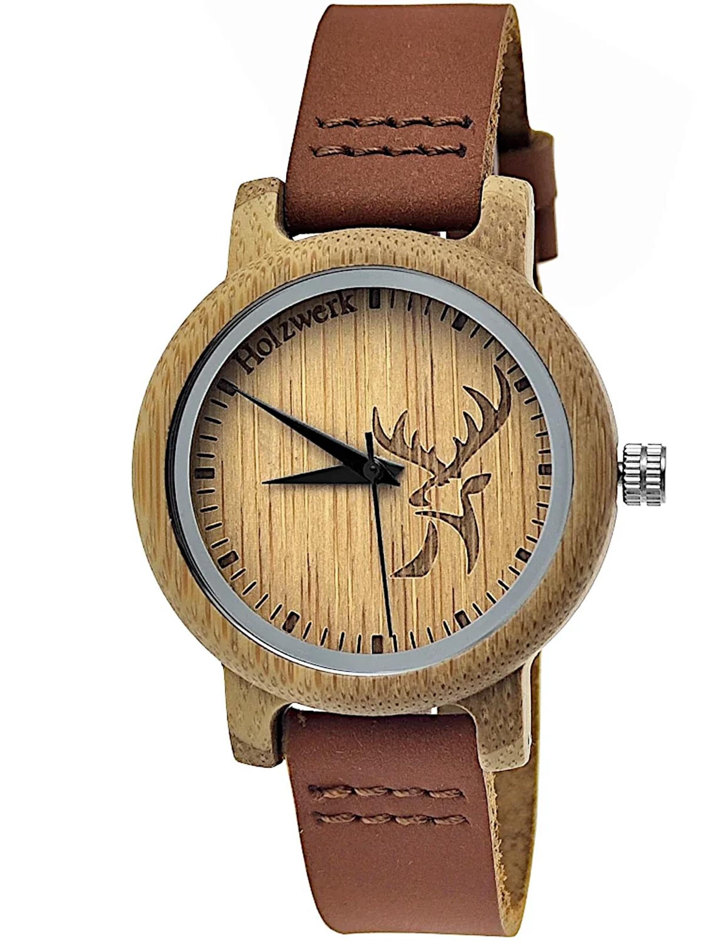 Holzwerk - Reloj analógico 'GERA' en marrón: frente