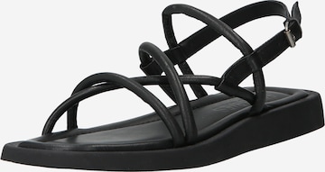 SHABBIES AMSTERDAM Strap sandal in Black: front