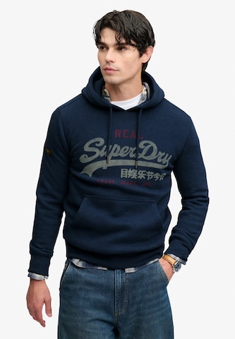 Felpa 'Heritage' di Superdry & Co in blu: frontale