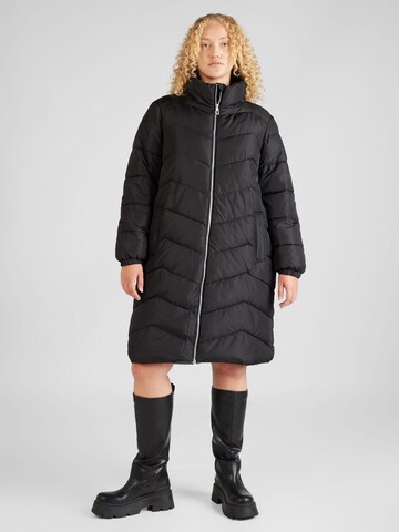 Vero Moda Curve Winter Coat in Black: front