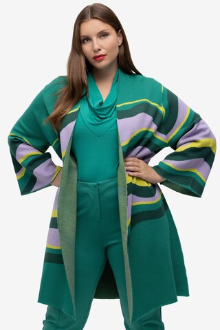 Ulla Popken Knit Cardigan in Green: front