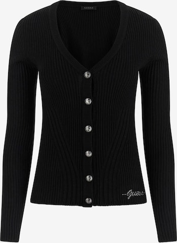 GUESS Knit Cardigan in Black: front
