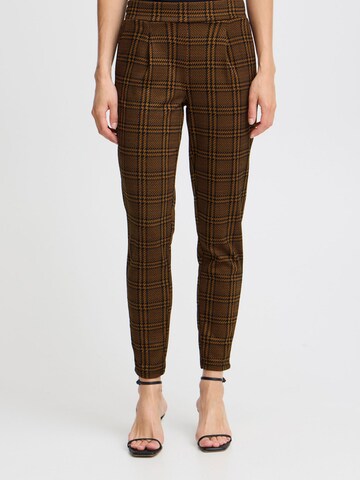 ICHI Skinny Hose in Braun: Vorderseite