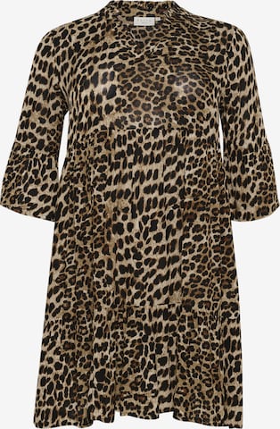 KAFFE CURVE Dress 'Ami' in Brown: front