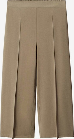 Wide Leg Pantalon à plis 'lido' MANGO en vert : devant