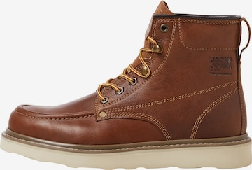 JACK & JONES Lace-Up Boots 'Wald Gate' in Brown: front