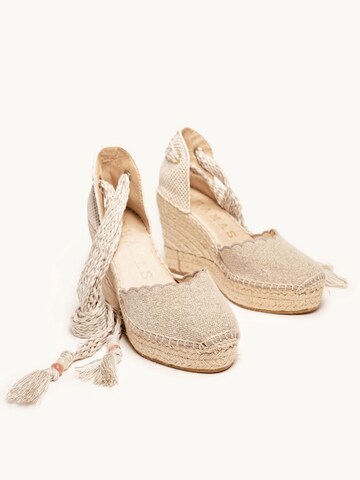 Sandales 'Alpargata Cuña 10 cm' Alhamas en gris