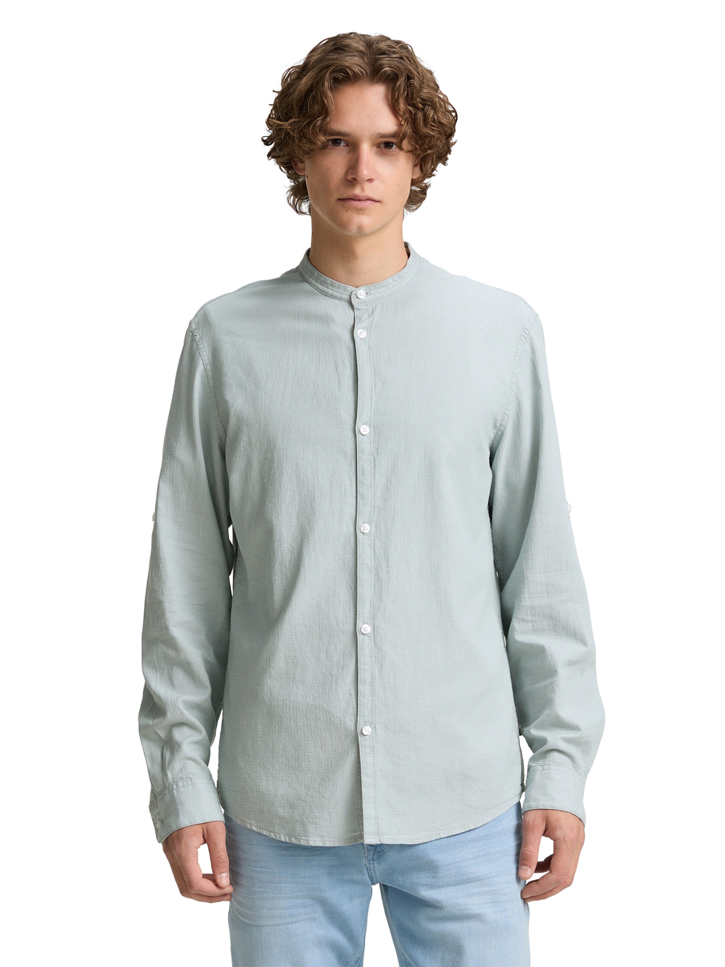 zils TOM TAILOR DENIM Standarta piegriezums Krekls: no priekšpuses