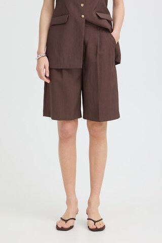 Regular Pantalon b.young en marron : devant