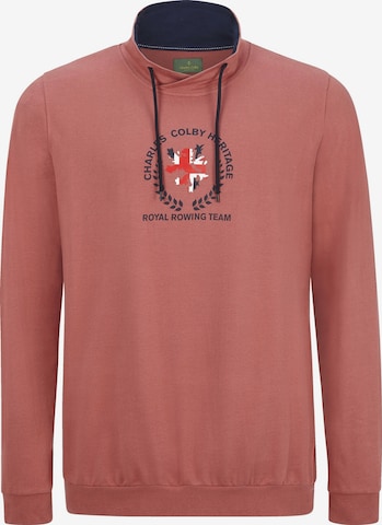 Charles Colby Sweatshirt 'Earl Manners' in Rood: voorkant