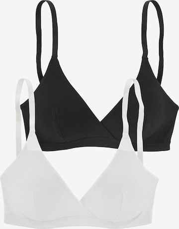 PETITE FLEUR Triangle Bra in Black: front