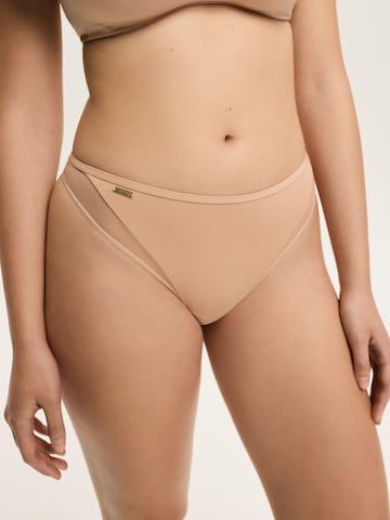 ESOTIQ - Tanga 'String Blissy, Modal Jersey, florales Muster, transparent' en beige