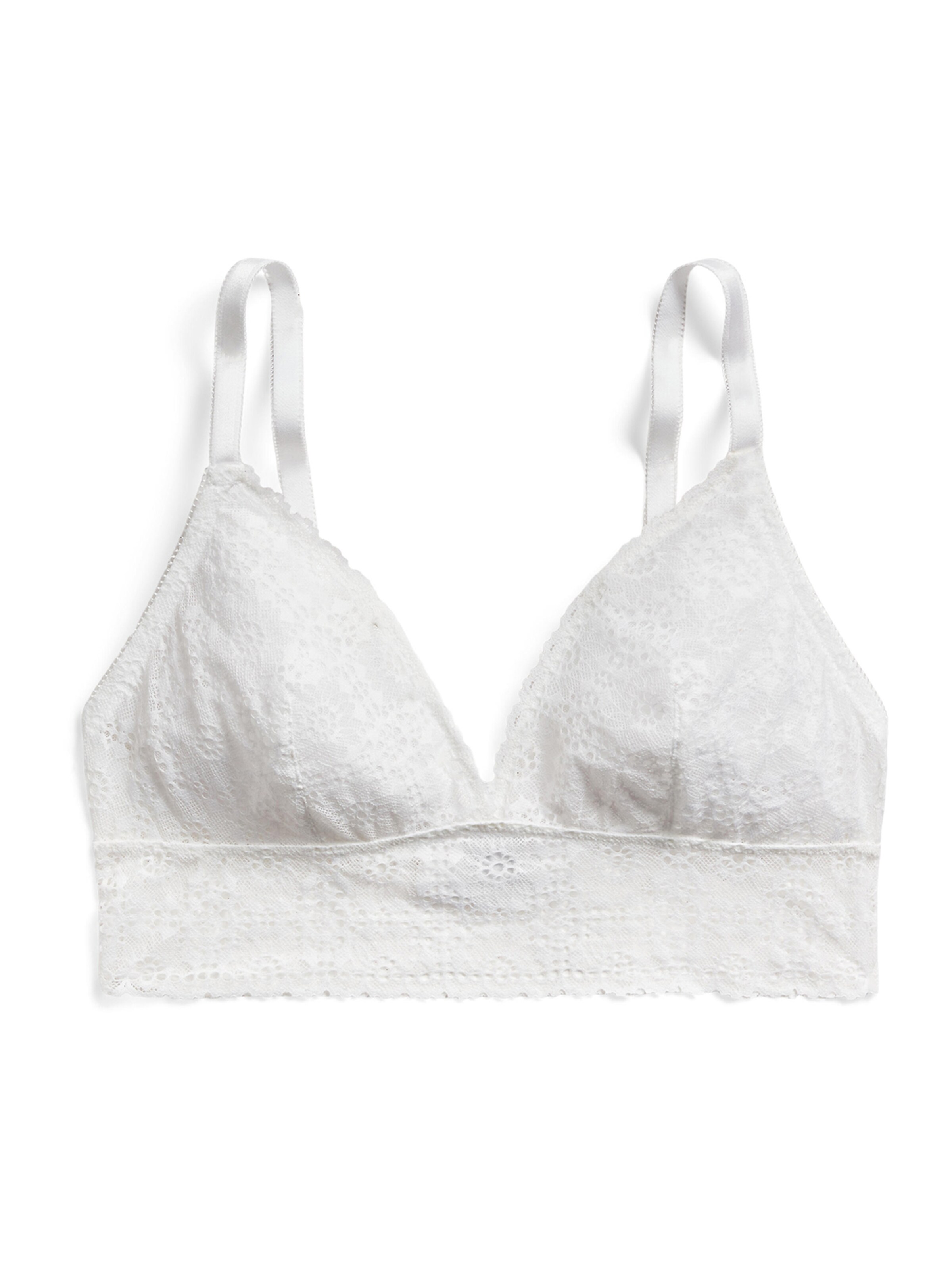 Polo Ralph Lauren Triangel BH ' Wireless Longline Bra ' in Wit: voorkant