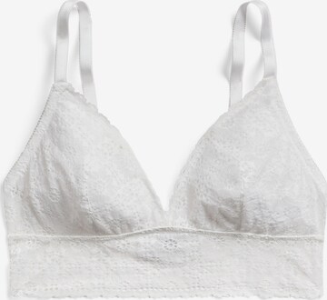 Polo Ralph Lauren Triangle Bra ' Wireless Longline Bra ' in White: front