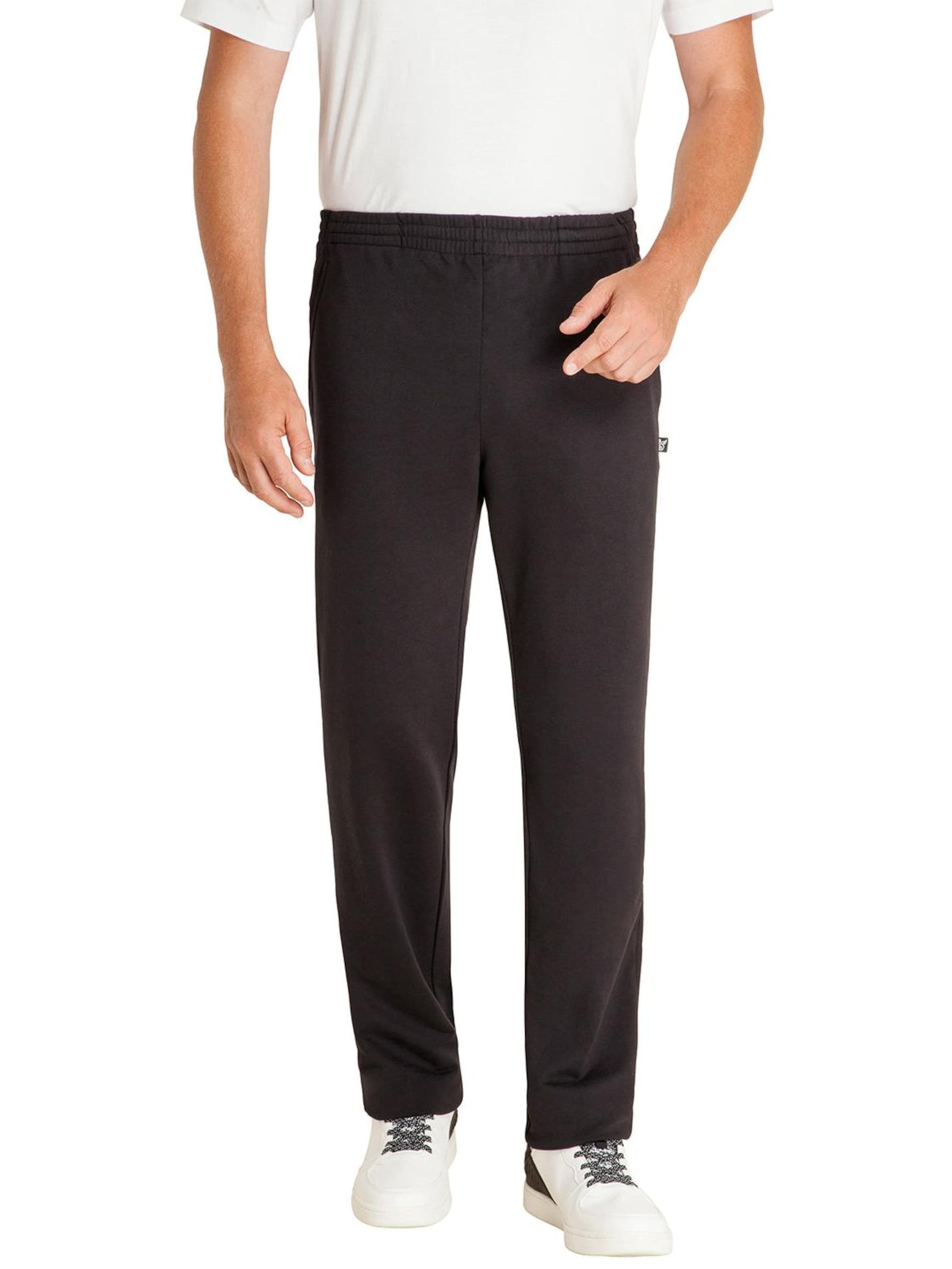 HAJO Regular Pants 'Herren Freizeithose Basic - Premium Komfort' in Black: front