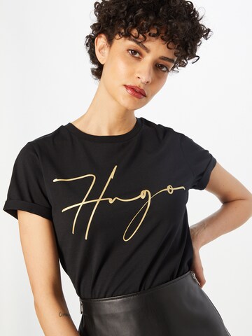HUGO Koszulka 'The Slim Tee 17' w kolorze czarny: przód