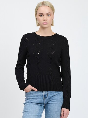 Influencer Sweater in Black: front