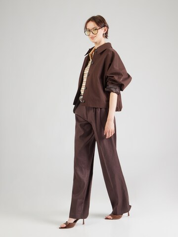 GUESS Wide leg Bandplooibroek 'Carla' in Bruin